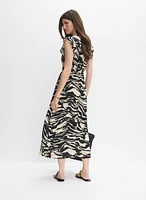 Robe froncée à motif animal