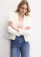 Cropped Rounded Hem Jacket