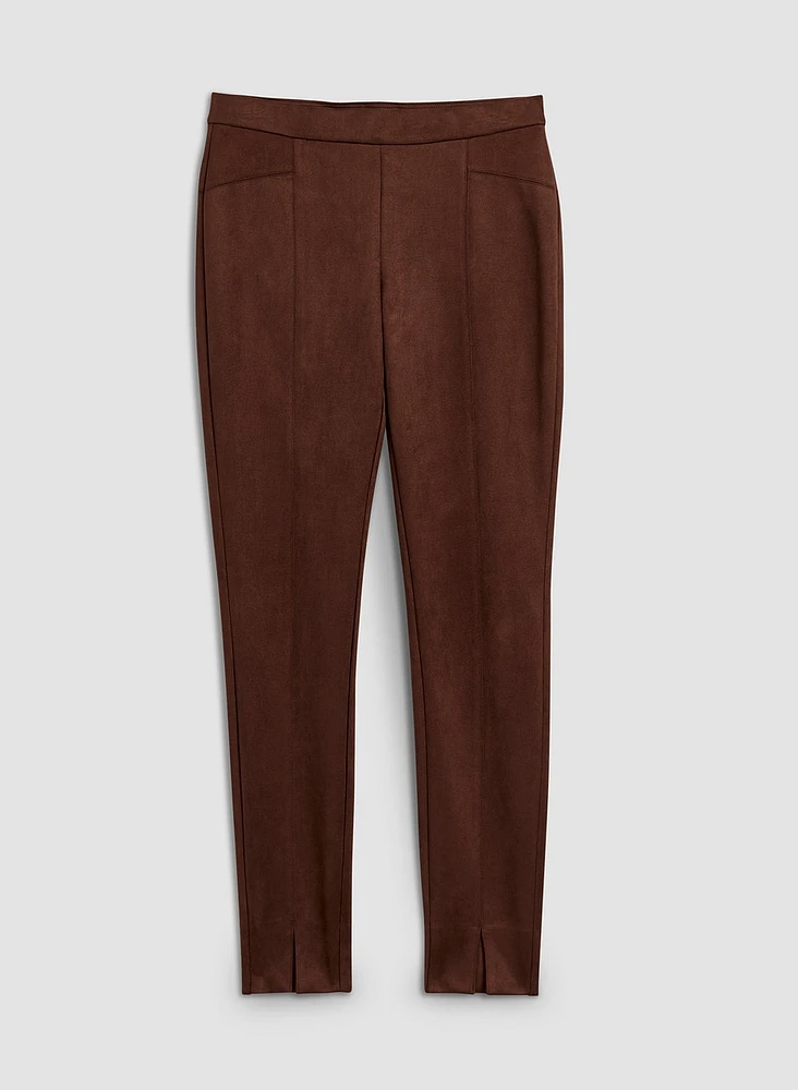 Faux Suede Pull-On Pants