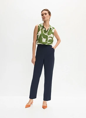 Blouse à motif géométrique et pantalon à jambe droite