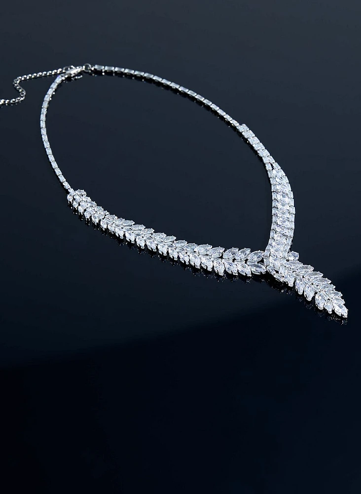 Asymmetric Cubic Zirconia Necklace