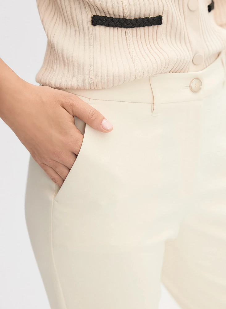 Pantalon droit à ourlet replié