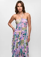 Strapless Mesh Maxi Dress