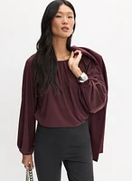 Gathered Balloon Sleeve Top