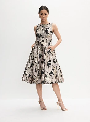 Adrianna Papell - Fit-&-Flare Jacquard Dress