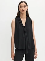 V-Neck Sleeveless Chiffon Blouse