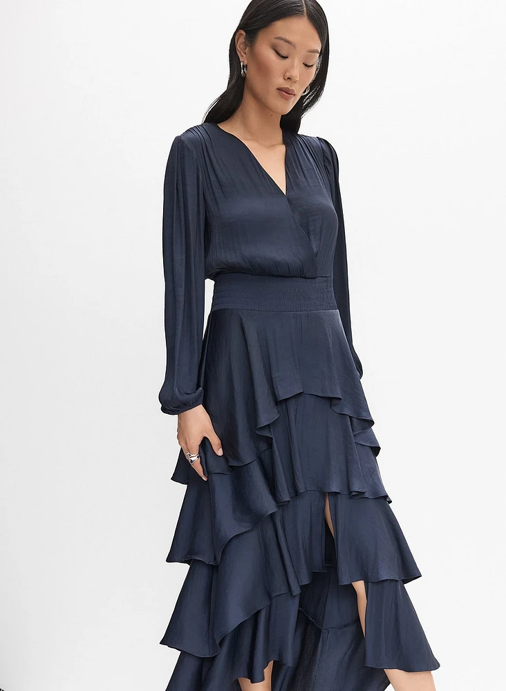 Tiered Satin Dress