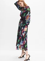Floral Plissé Dress