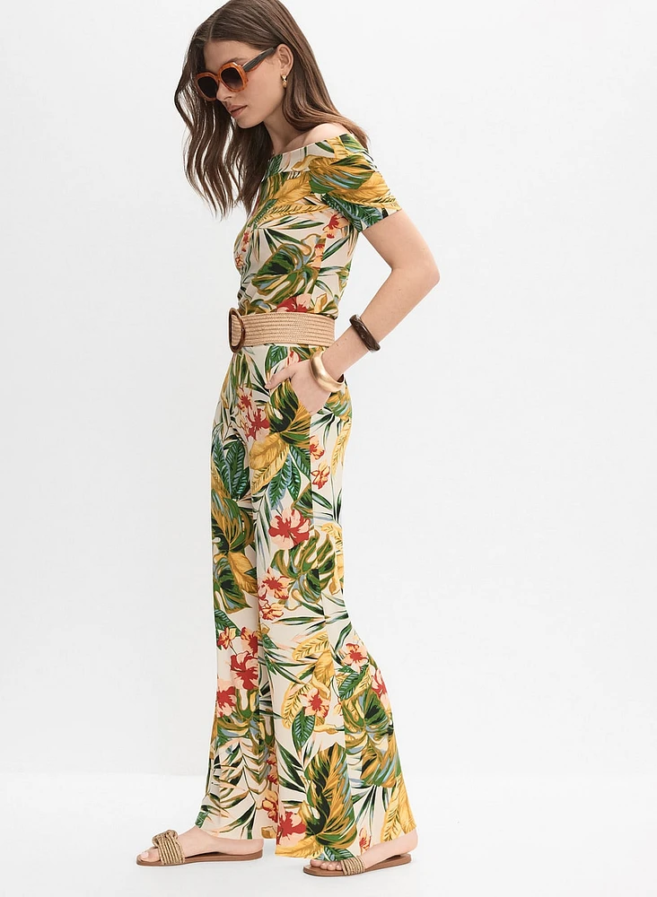 Pantalon tropical à jambe large