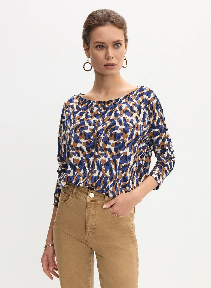 Abstract Print Crepe Top