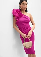 Ruffled One-Shoulder Dress
