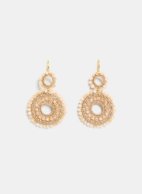 Boucles d'oreilles à deux étages circulaires