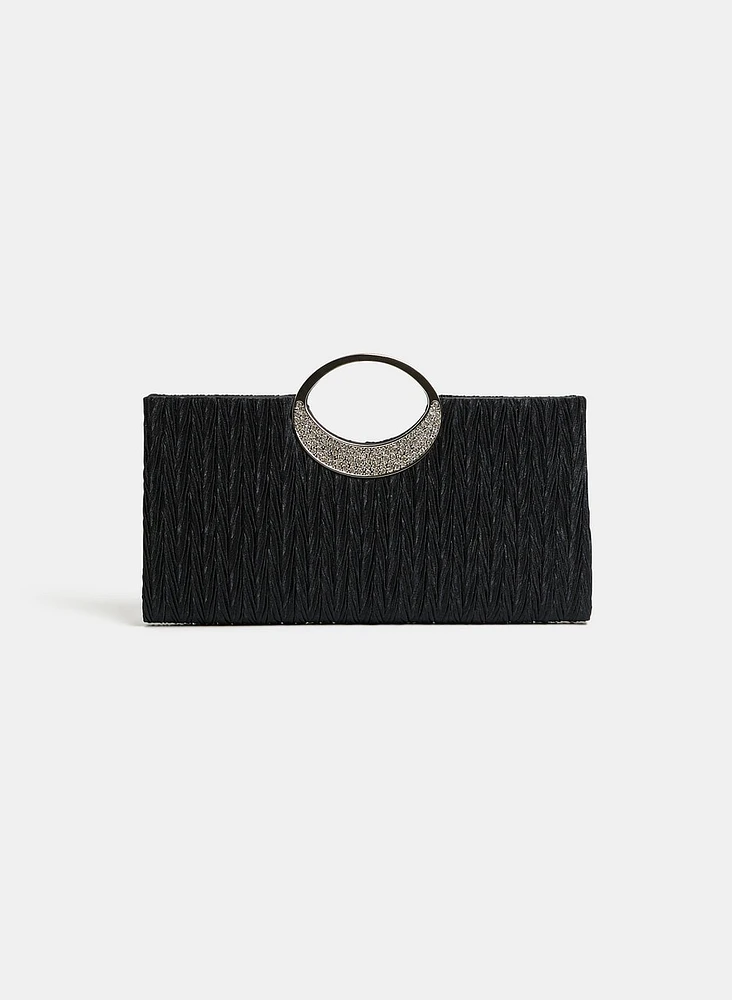 Textured Satin Clutch