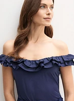 Ruffled Sleeveless Scoop Neck Top