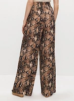 Snakeskin Print Pull-On Pants