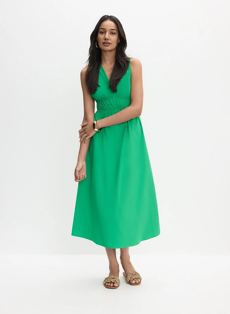 Joseph Ribkoff - Gathered Waist V-Neck Dress