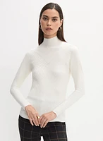 Essential Mock Neck Ribbed Knit Sweater