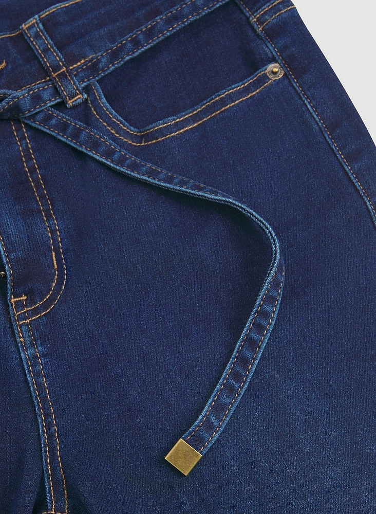 Drawstring Flare Leg Jeans