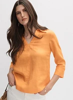 Joseph Ribkoff - Linen Polo Blouse