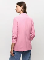 Ruched Sleeve Blazer