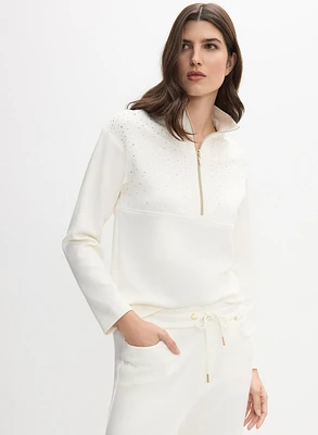 Embellished Funnel Neck Top