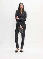 Veste à insertion en satin et pantalon à jambe étroite