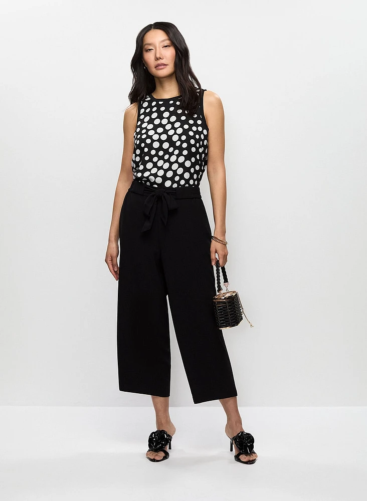 Sleeveless Polka Dot Blouse