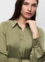 Tie Hem Satin Blouse