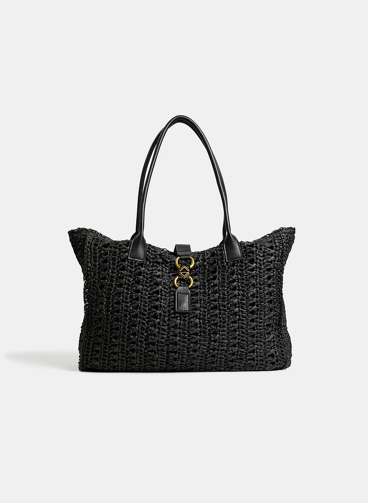 Woven Straw Tote Bag