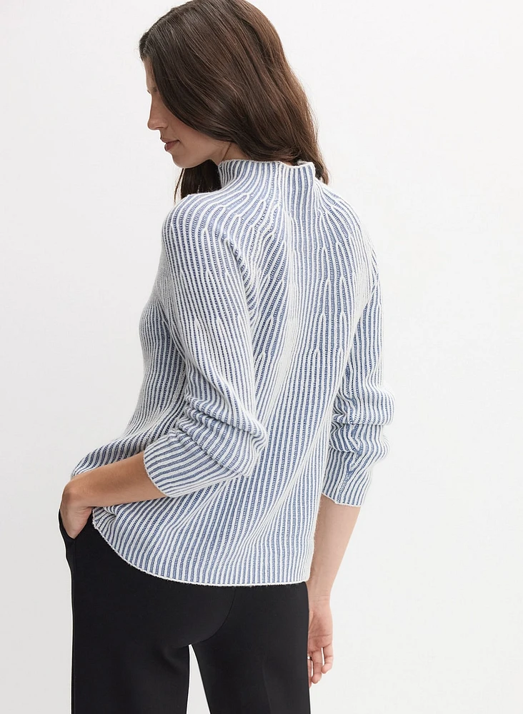 Funnel Neck Wool-Blend Sweater