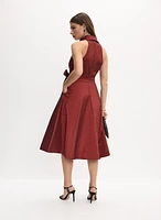 Belted Taffeta Dress