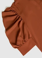 Draped Puff Sleeve Blouse