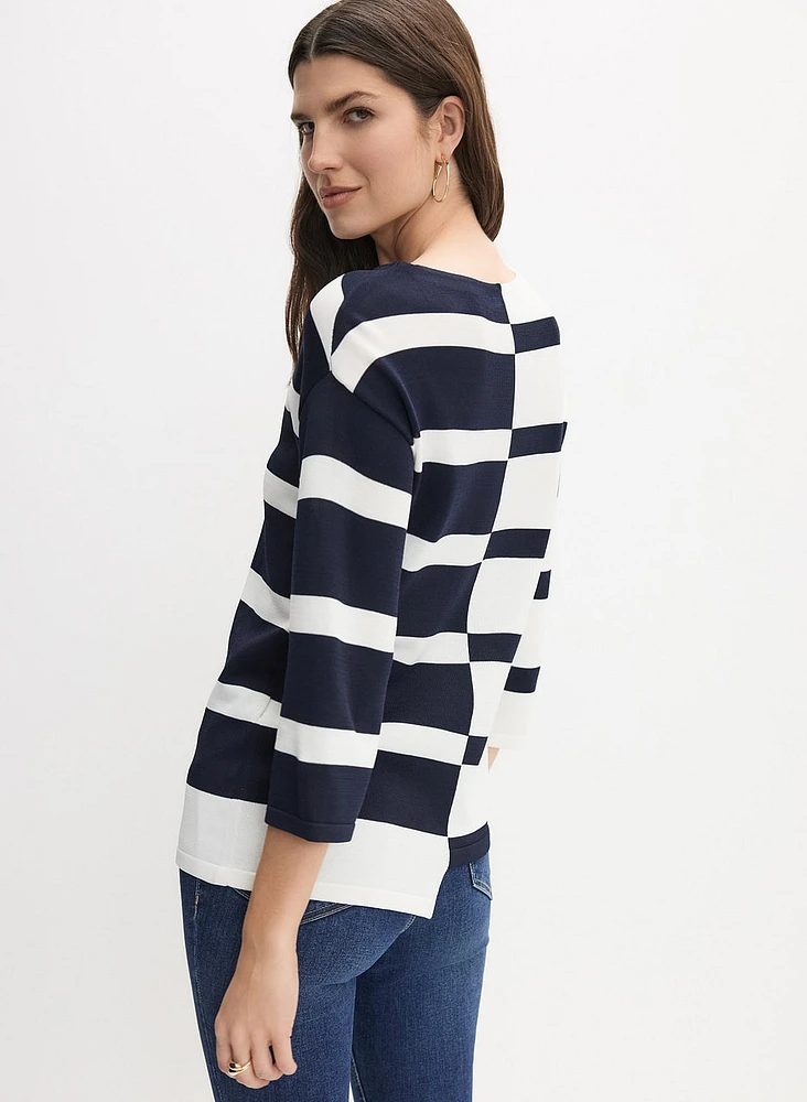 Joseph Ribkoff - Contrast Stripe Sweater