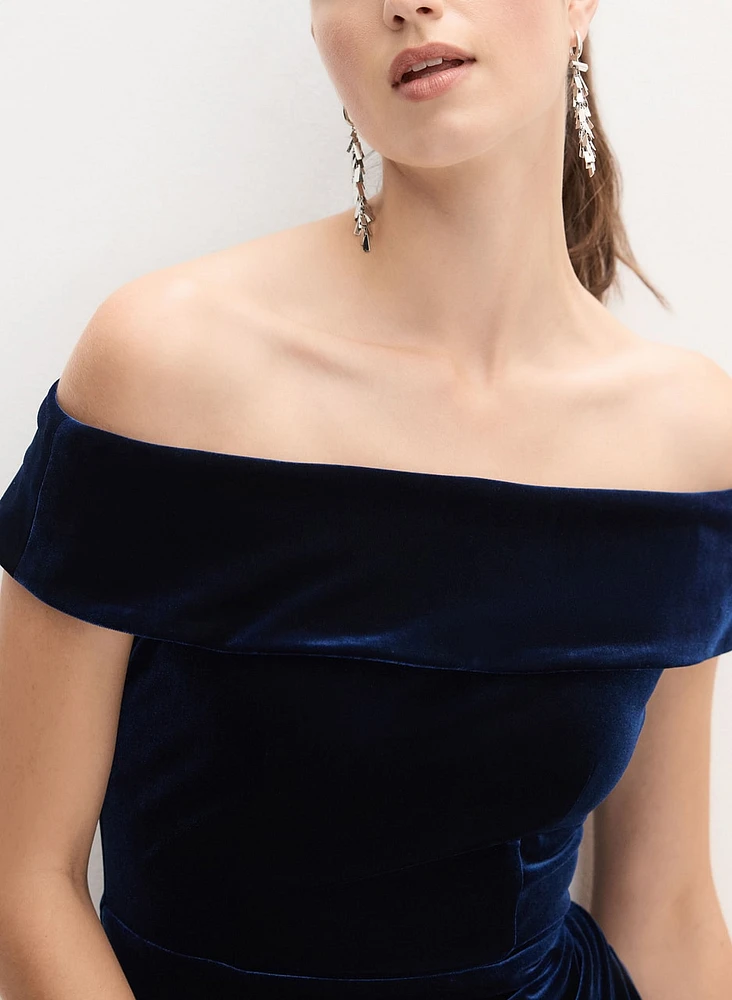 Off-the-Shoulder Velvet Dress