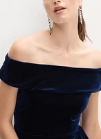 Off-the-Shoulder Velvet Dress