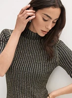 Metallic Rib Knit Sweater