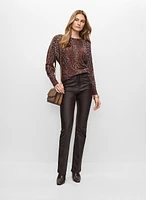 Dolman Sleeve Animal Print Sweater