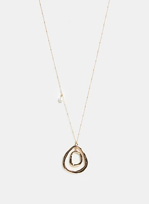 Oval Ring Pearl Insert Necklace