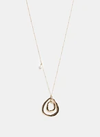 Oval Ring Pearl Insert Necklace