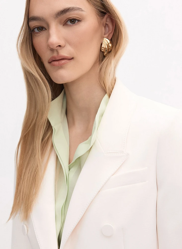 Crepe Peaked Lapel Jacket