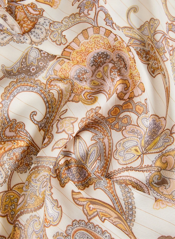 Paisley Print Chiffon Blouse