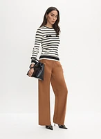 Stripe Print Ribbed Sweater