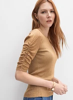 Shirred Glitter Knit Top