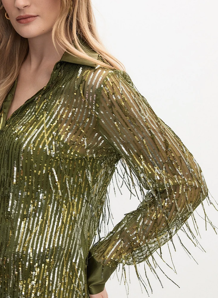 Sequined Fringe Blouse