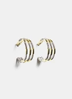 Boucles d'oreilles en anneaux à deux tons