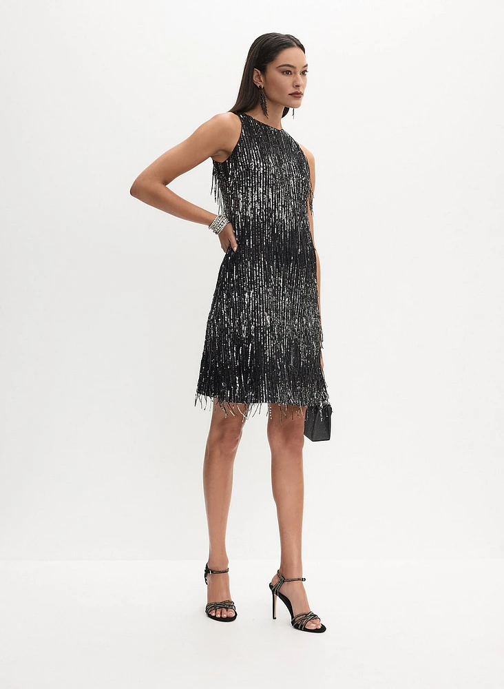 Fringed Sequin Dress