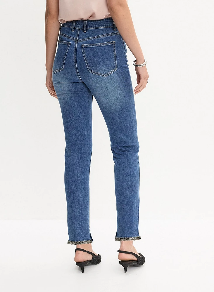 Embellished Hem Detail Jeans