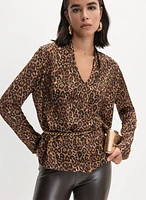 Joseph Ribkoff - Satin Leopard Print Blouse