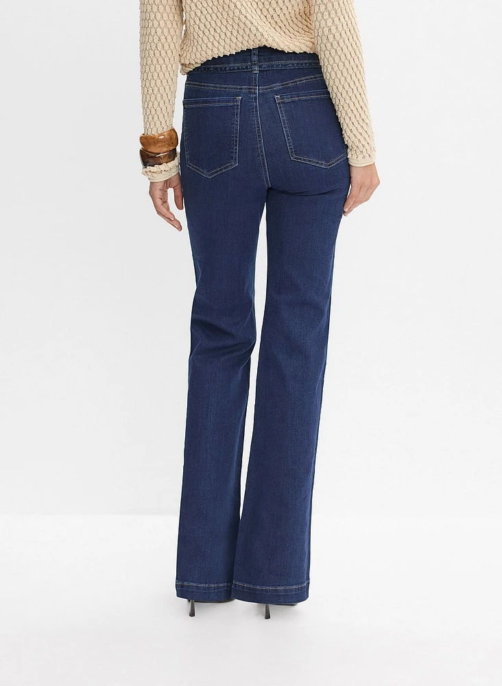 Drawstring Flare Leg Jeans