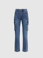 Wide-Leg Cargo Jeans